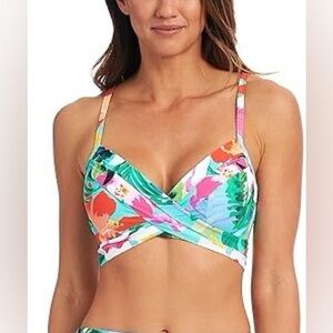 NWT   La Blanca Women’s  Tropea WRAP BRABikini top 
Sz 14